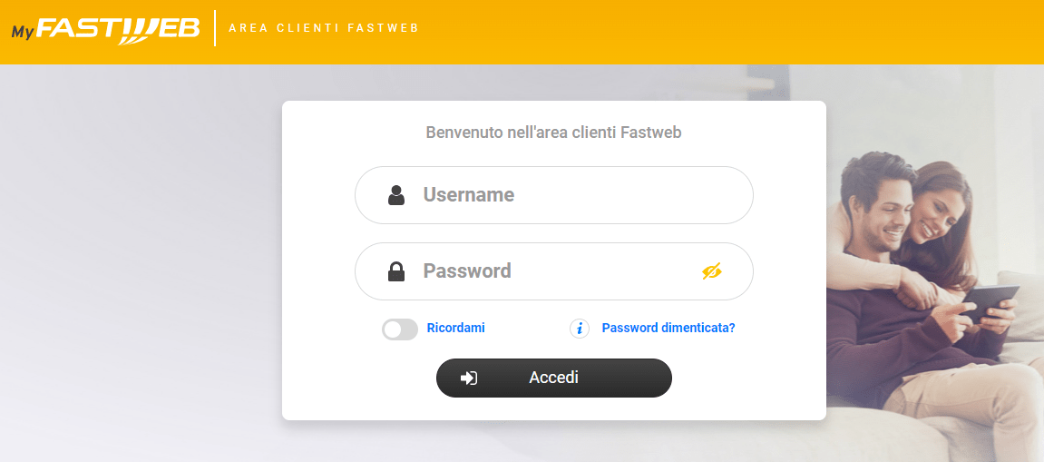 Area Clienti Fastweb per Partita IVA