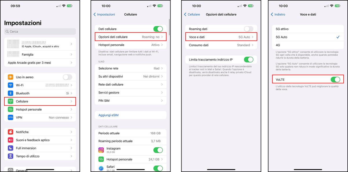 Come attivare VoLTE Iliad su iPhone Apple Come attivare VoLTE Iliad su iPhone Apple