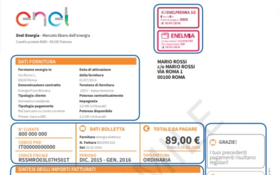 Bolletta Luce: Codice POD bolletta codice POD