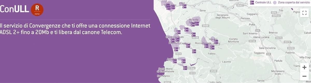 Comuni serviti dalla tecnologia ADSL 2+ Comuni serviti dalla tecnologia ADSL 2+