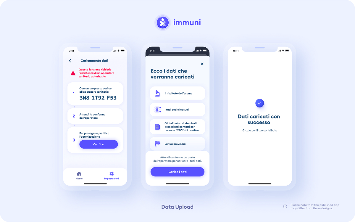 IMMUNI-dati-caricati-app