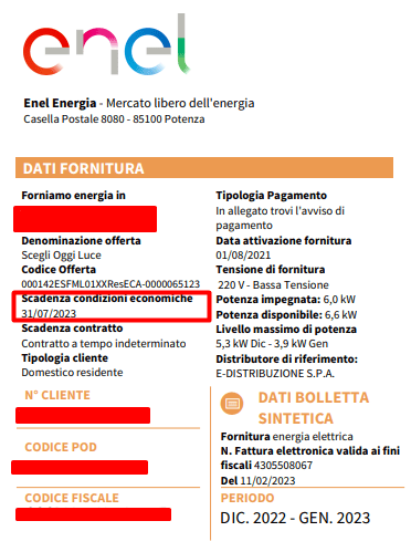 scadenza offerta scadenza offerta