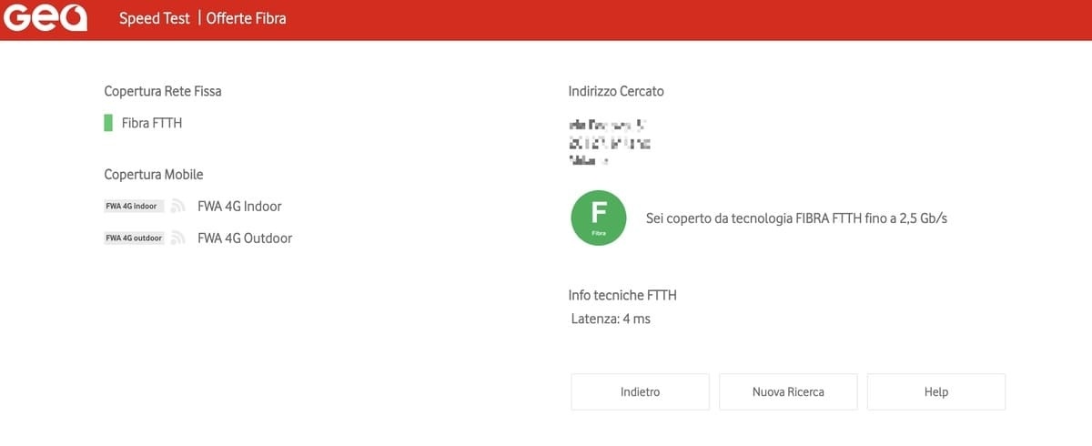 Esempio di verifica copertura Vodafone con il portale Ge Esempio di verifica copertura Vodafone con il portale Ge