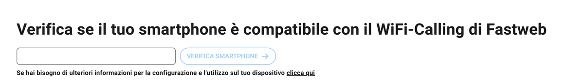 Verifica il tuo dispositivo compatibile Fastweb Wifi calling fastweb wifi calling