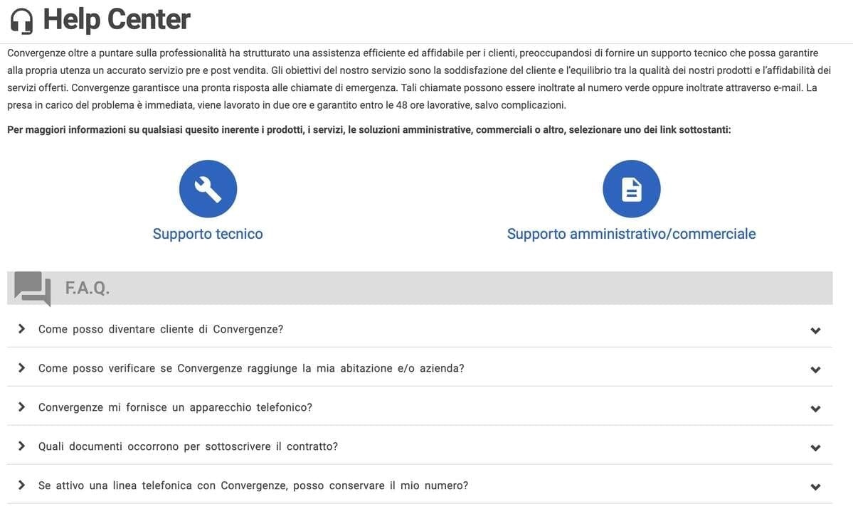 Help Center Convergenze Help Center Convergenze