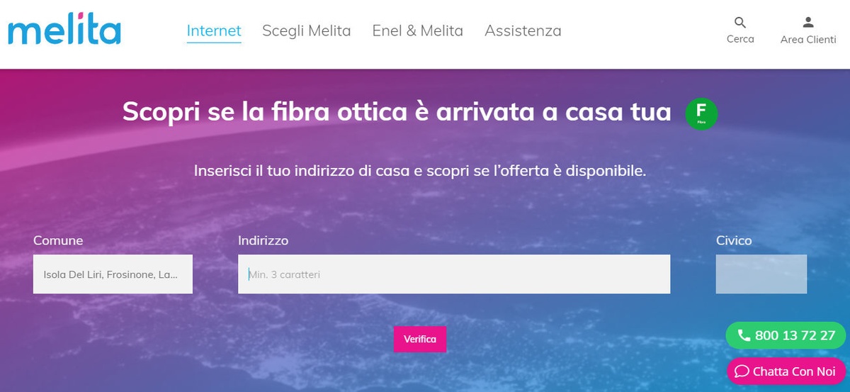 verifica della copertura Melita verifica copertura melita