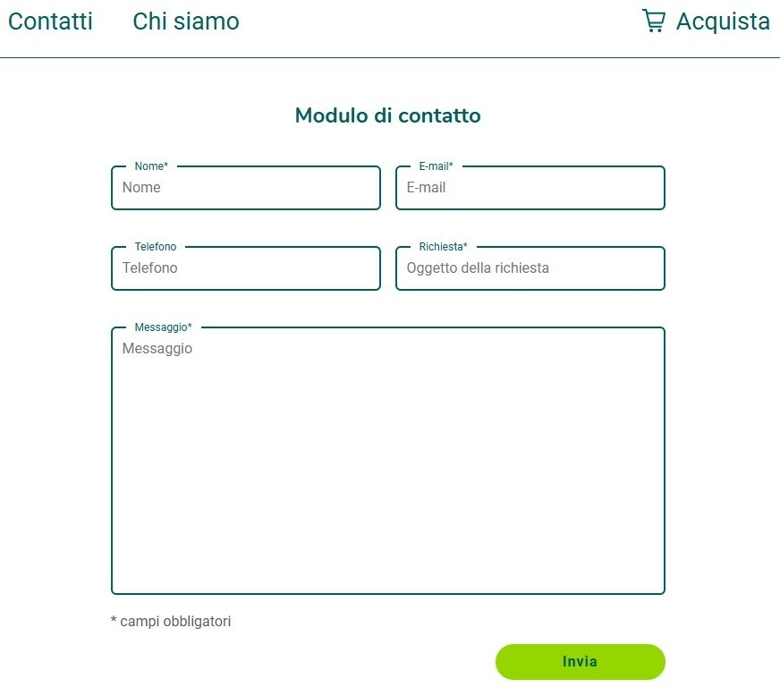 Modulo contatto online Spusu Modulo contatto online Spusu
