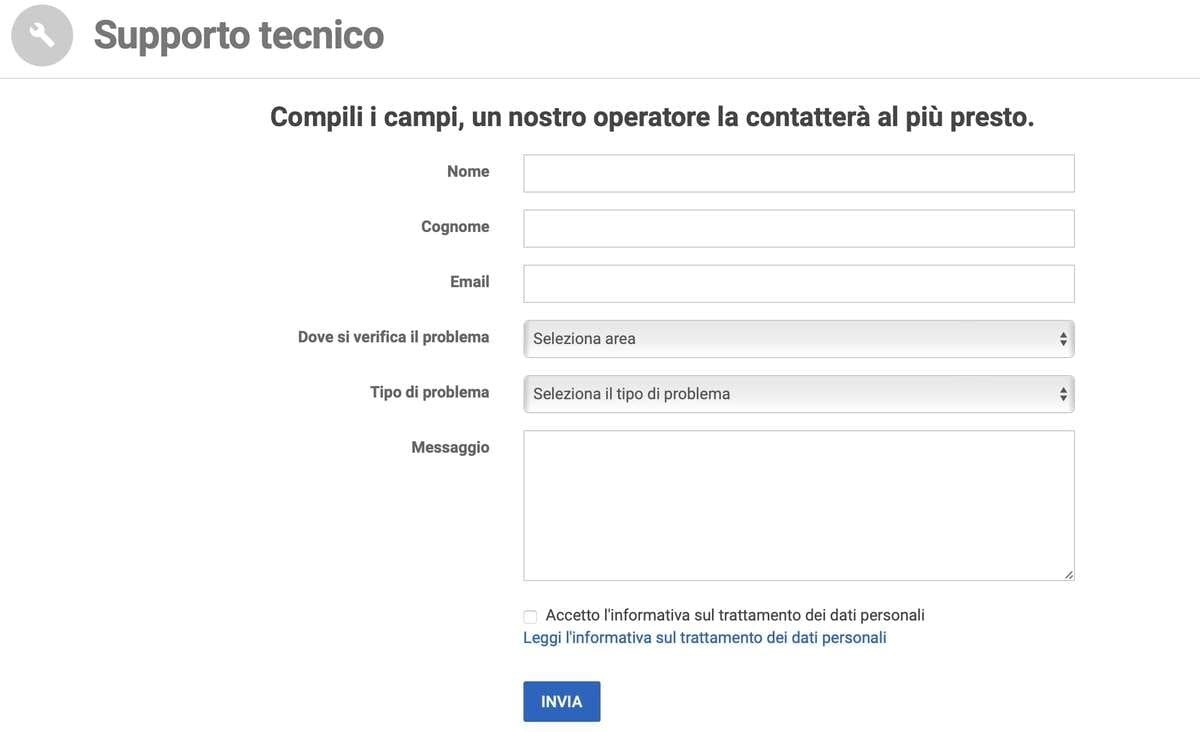 Modulo Supporto Tecnico Convergenze Modulo Supporto Tecnico Convergenze
