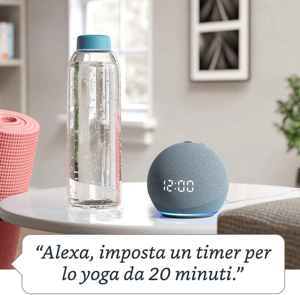 Nuovo Echo Dot: stile rinnovato e certificazione di sostenibilità per lo smart speaker più venduto di Amazon nuovo-echo-dot-orologio