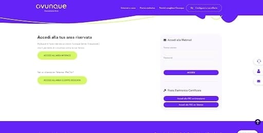 Pagina di accesso Area Clienti Ovunque Pagina di accesso Area Clienti Ovunque