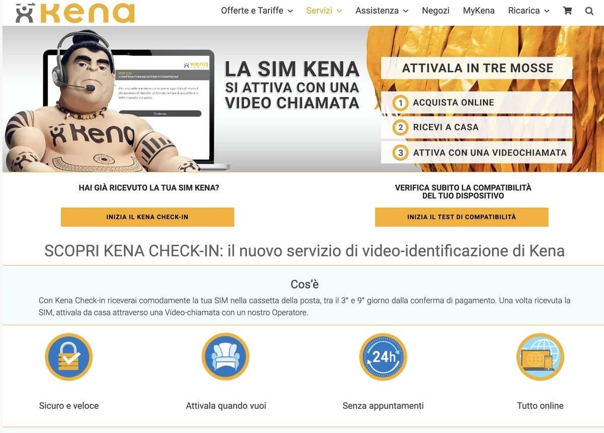 Pagina di attivazione SIM Kena Pagina di attivazione SIM Kena
