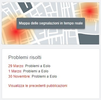 Gli utenti possono segnalare i disservizi riscontrati con EOLO problemi-eolo-mappa
