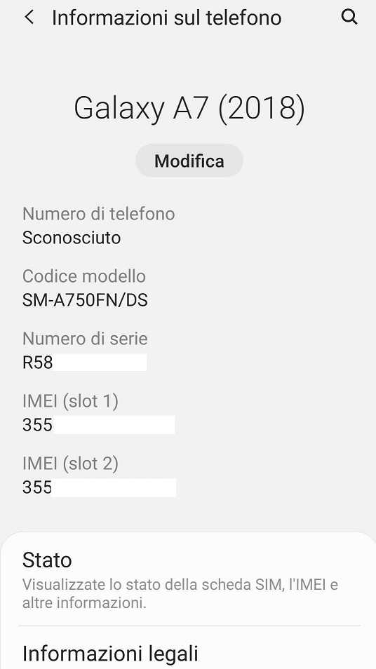 Come Risalire all'IMEI del tuo Samsung screenshot-samsung-imei