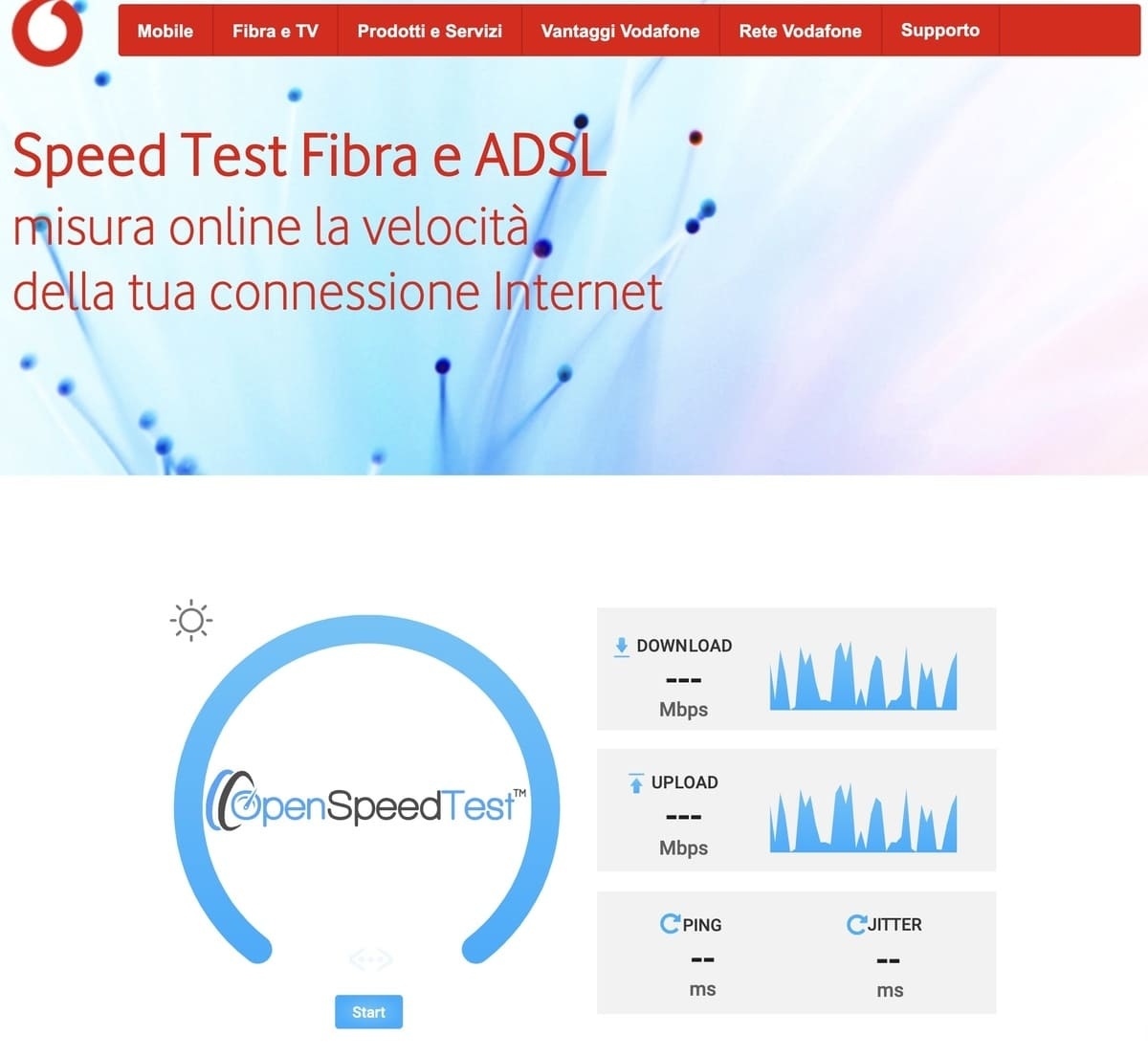Speed test velocità di navigazione Vodafone Speed test velocità di navigazione Vodafone