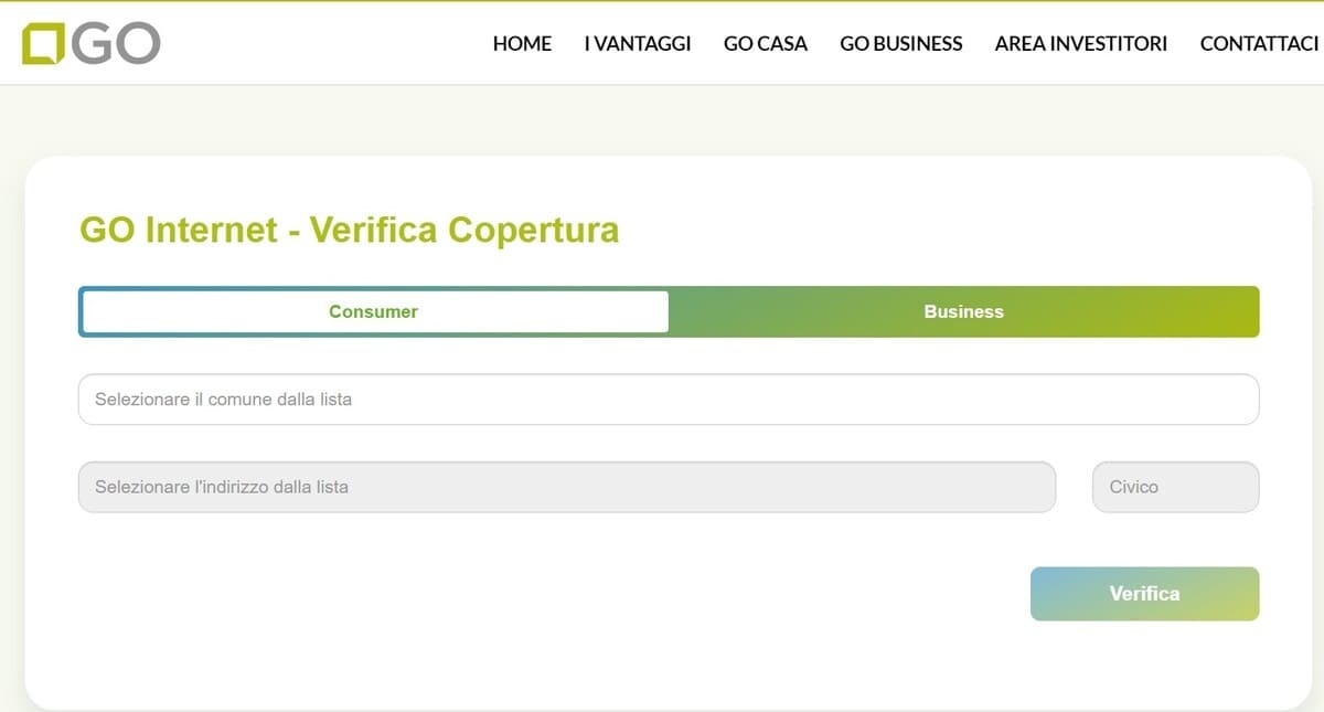 Tool Verifica Copertura Go Internet Tool Verifica Copertura Go Internet