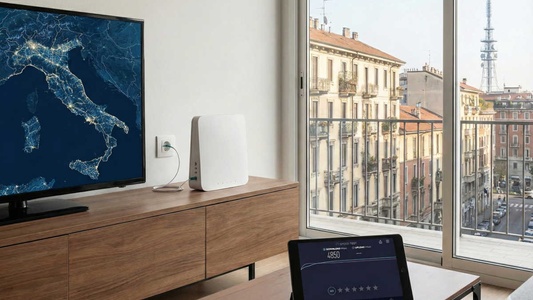 Interno casa con modem