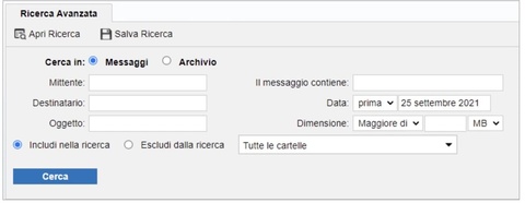 Ricerca Avanzata Webmail Aruba PEC Ricerca Avanzata Webmail Aruba PEC