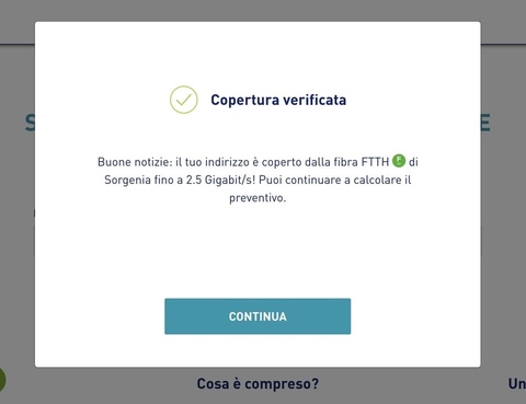 Risultati della verifica copertura con Sorgenia - Credits: Sorgenia.it Risultati della verifica copertura con Sorgenia