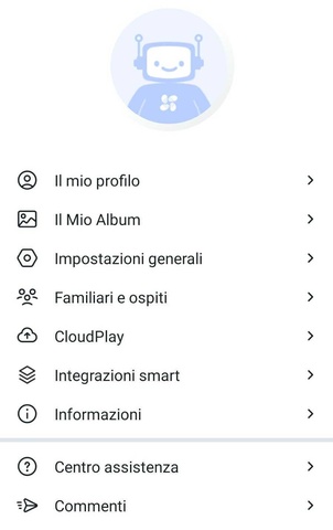Il menù di gestione dell'App Ezviz screenshot_ezviz_menu