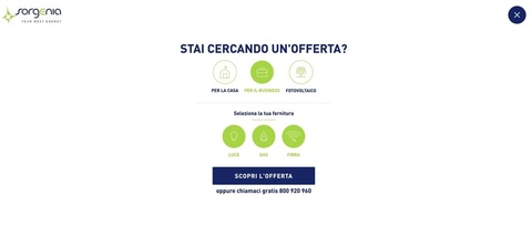 Tool di verifica copertura di Sorgenia - Credits: Sorgenia.it Tool di verifica copertura di Sorgenia