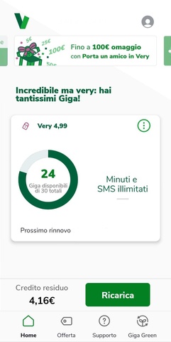 Gestione dell'offerta con App Very Mobile Very Mobile App