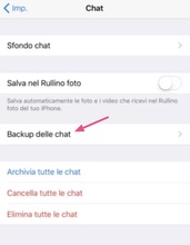 Backup WhatsApp su iOS Backup WhatsApp su iOS